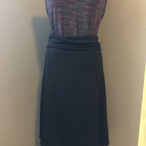 EUC WOMEN’S CARVE DESIGNS BLACK MEDIUM PULLOVER SKIRT W/ FOLDOVER WAISTBAND